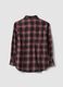 Camicia rosa a quadri in flanella di puro cotone regular fit_2