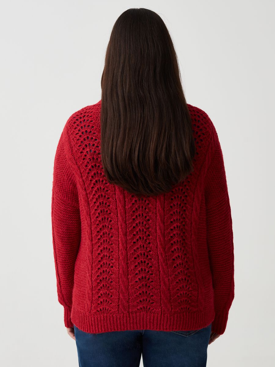 Pullover in lurex con lavorazione pointelle Curvy_2