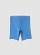 Blue ribbed stretch-cotton shorts for baby girls, regular fit_1