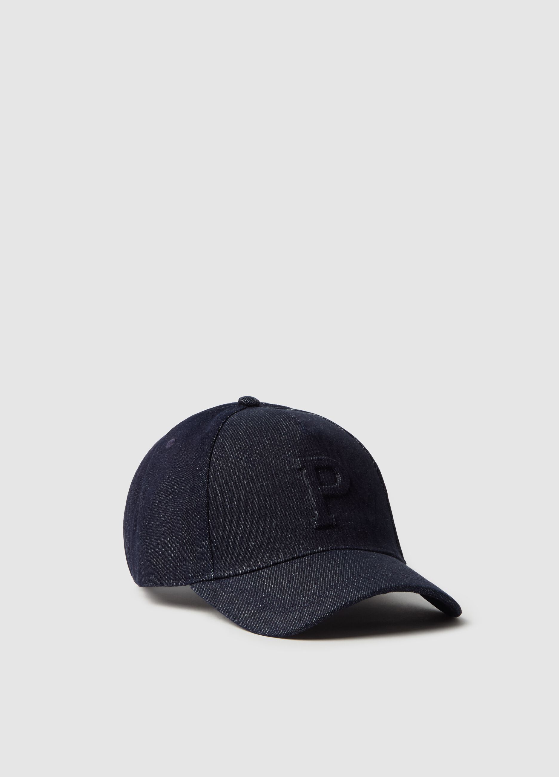 Denim baseball cap with logo
