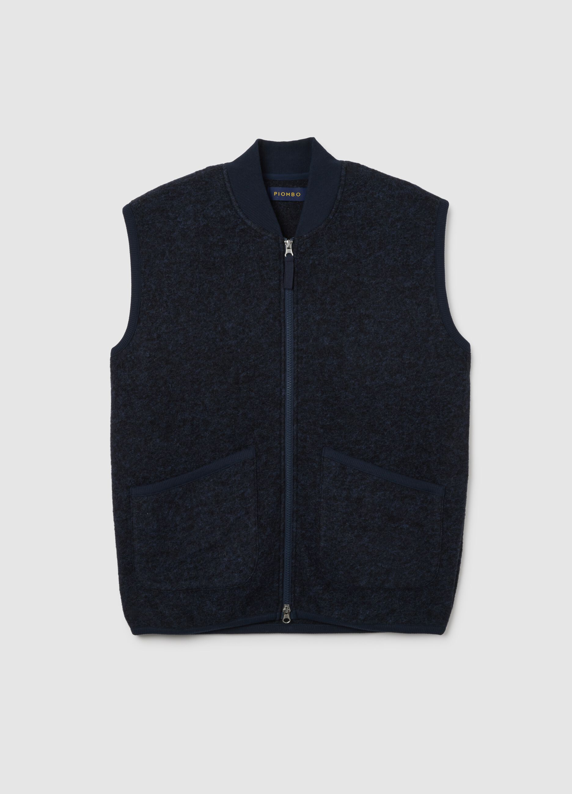 Blue Wool Blend Waistcoat