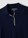 Maglia blu in misto viscosa con colletto polo regular fit_6