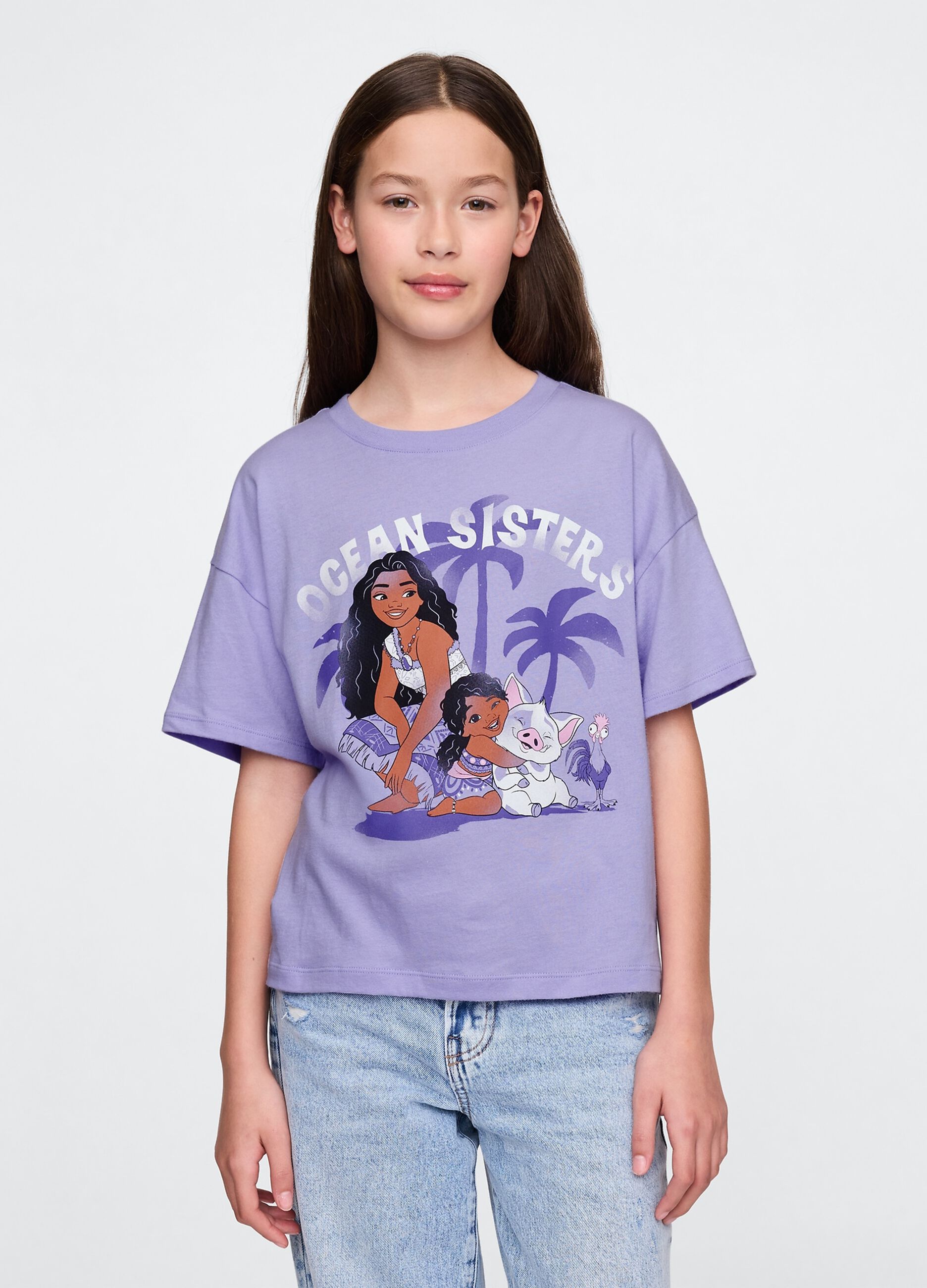 Ocean Sisters Lilac Cotton T-Shirt for Girls