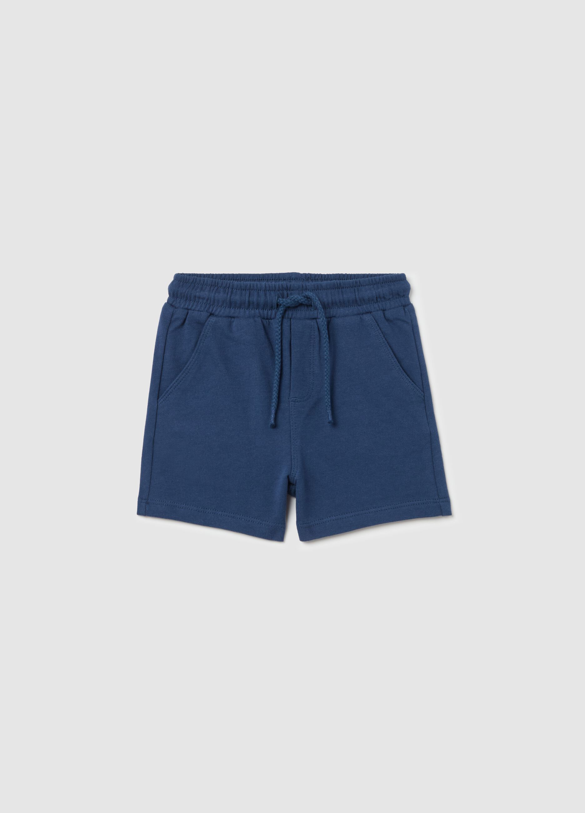 Cotton Bermuda shorts with drawstring