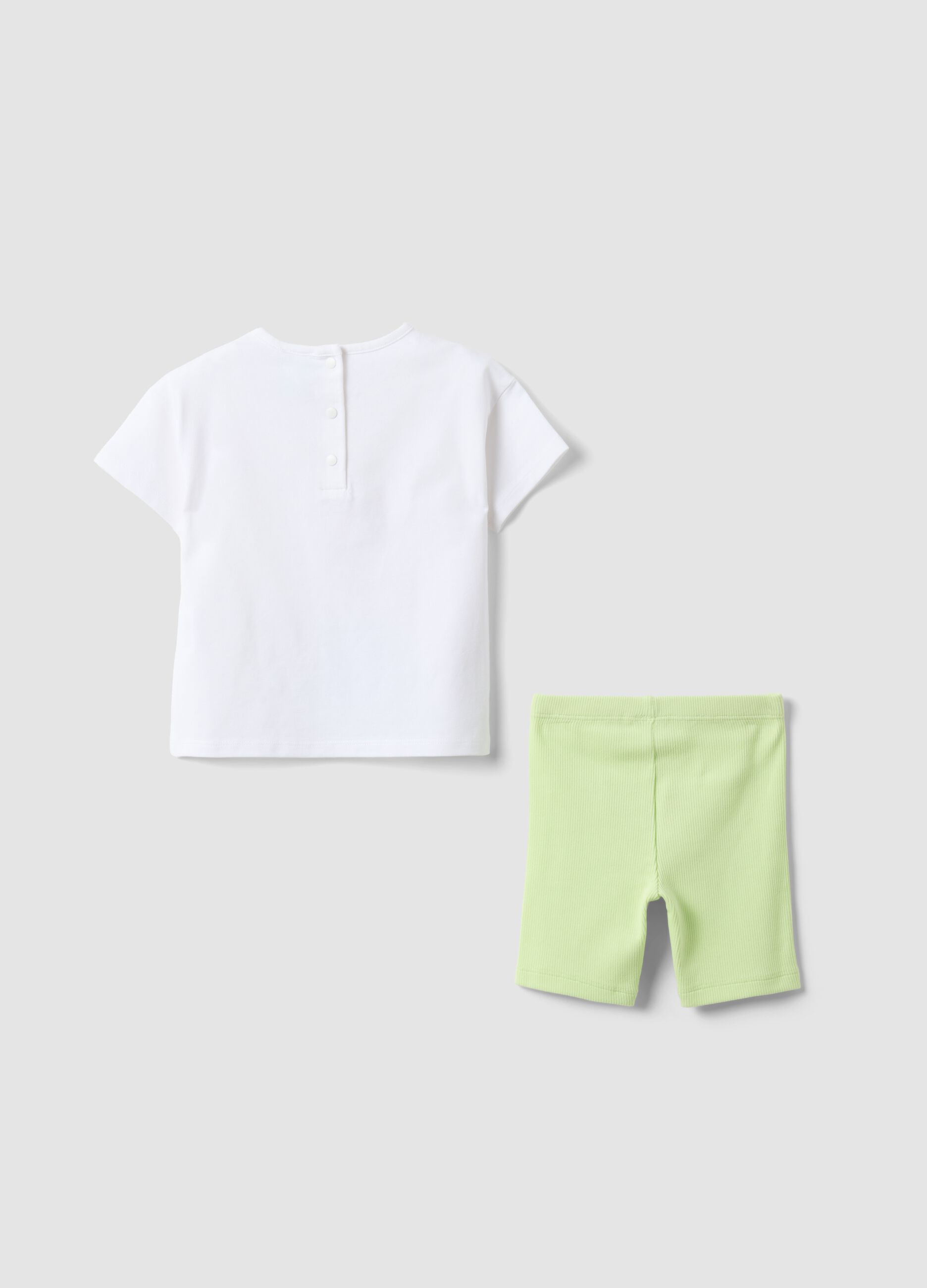 Multicoloured stretch-cotton set for baby girl with Stitch print