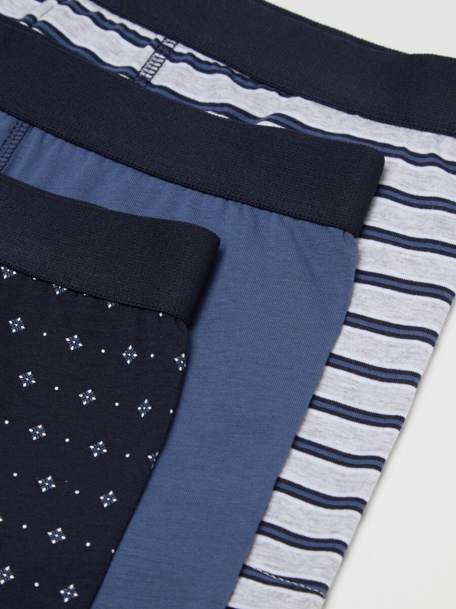 Three-pack boxer shorts in organic cotton with stripes and print_5