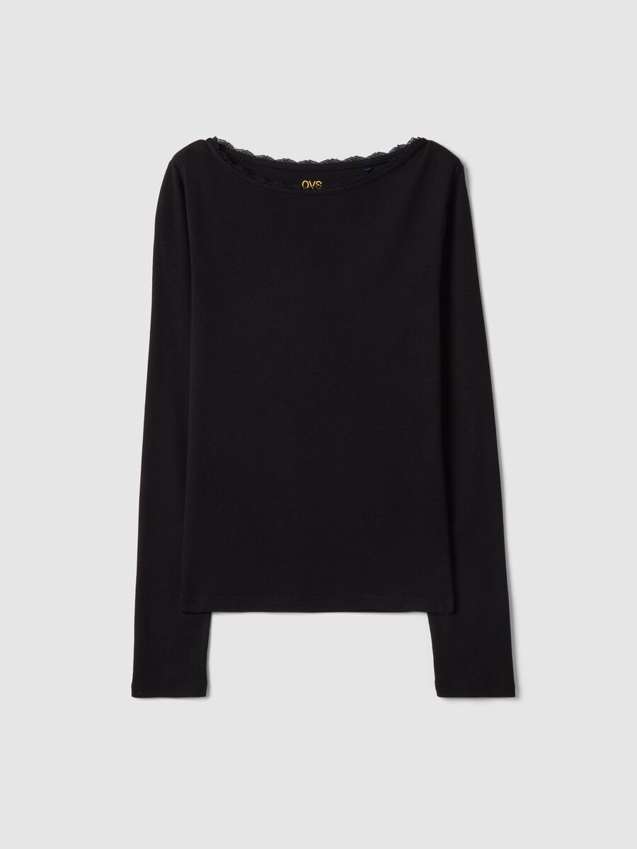 T-shirt in puro cotone nero regular fit_4