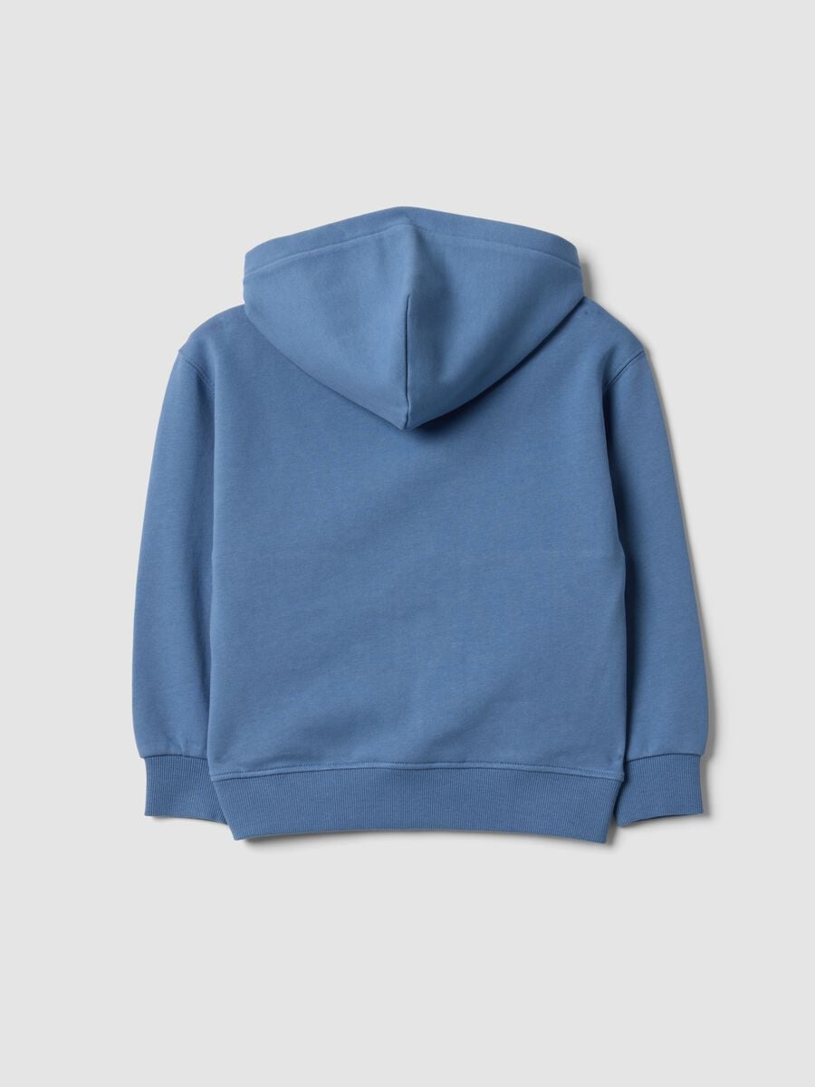 Felpa azzurra con cappuccio in puro cotone organico over fit per bambino_1