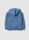 Blue organic cotton hooded sweatshirt with oversized fit for boys_1