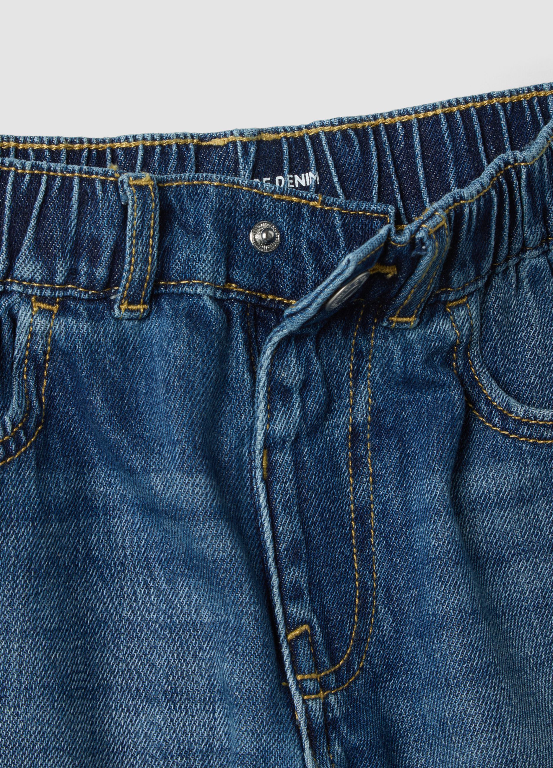 Blue denim cotton-blend boys&rsquo; shorts, regular fit