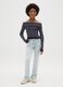 Girls' Light Blue Stretch Cotton Flare Jeans_0