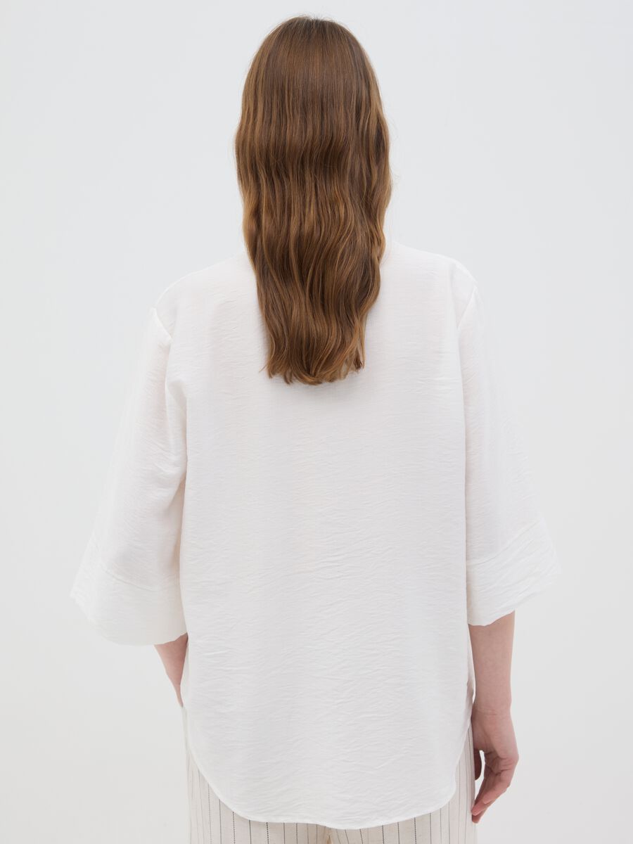 Women's white viscose blend shirt regular fit_2