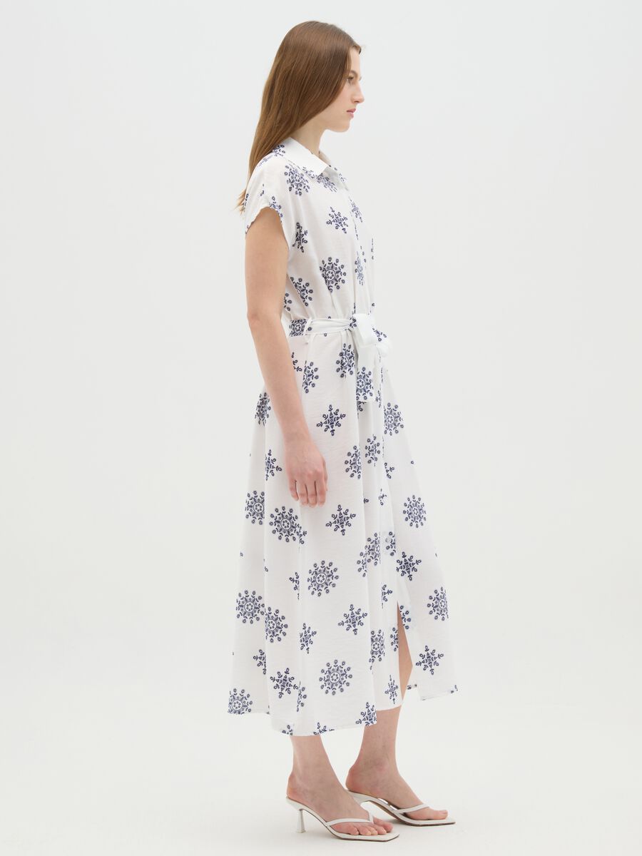 Women's long white dress in regular fit blend_1
