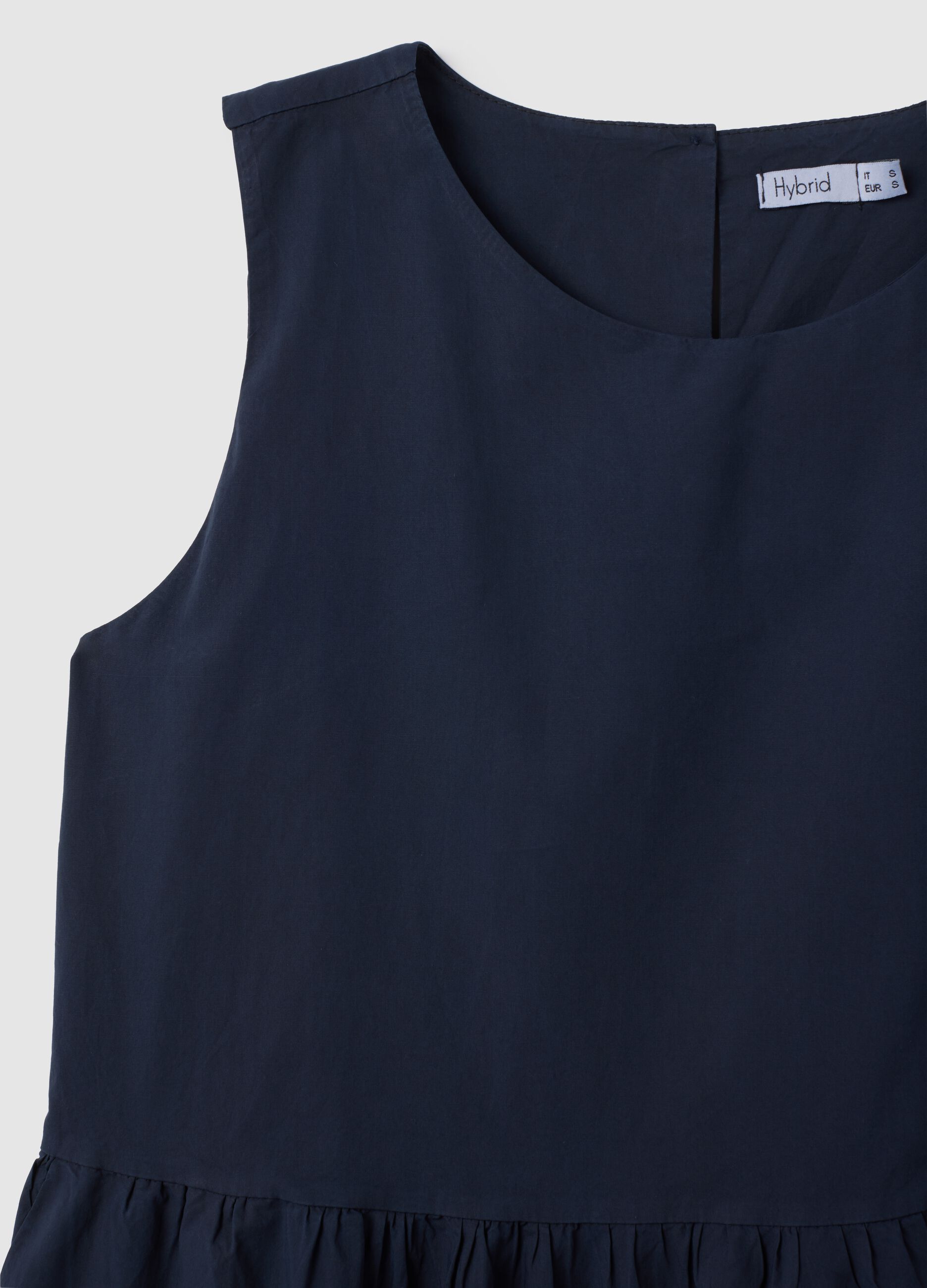 Abito lungo da donna in puro cotone blu regular fit
