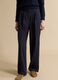 Navy stretch viscose formal trousers, regular fit_1