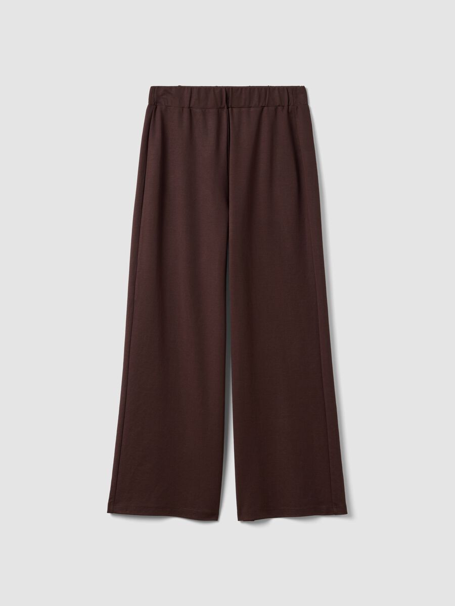 Pantaloni culotte marroni in misto viscosa Culotte Fit_4