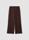Pantaloni culotte marroni in misto viscosa_4