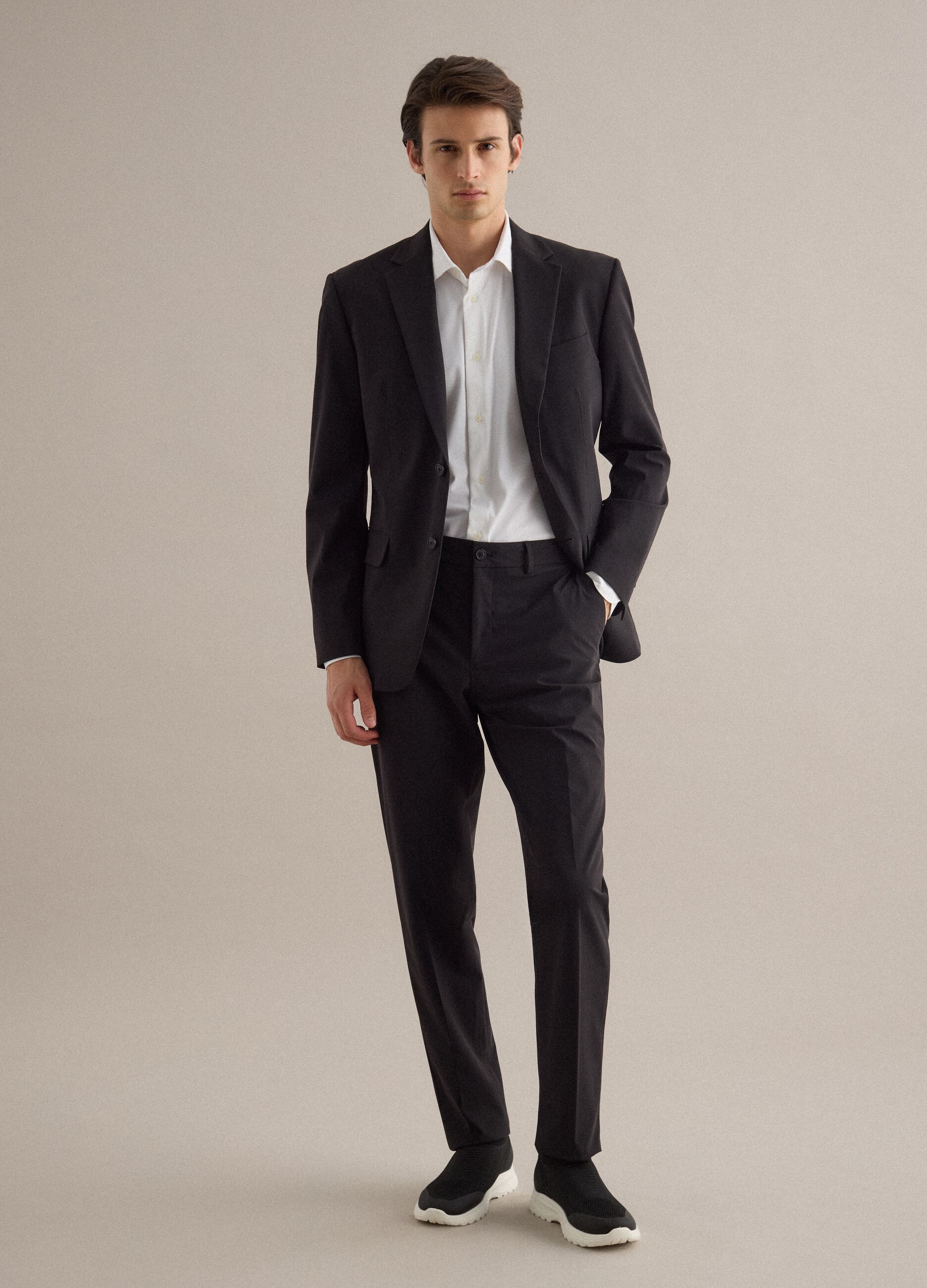 Black formal trousers regular fit