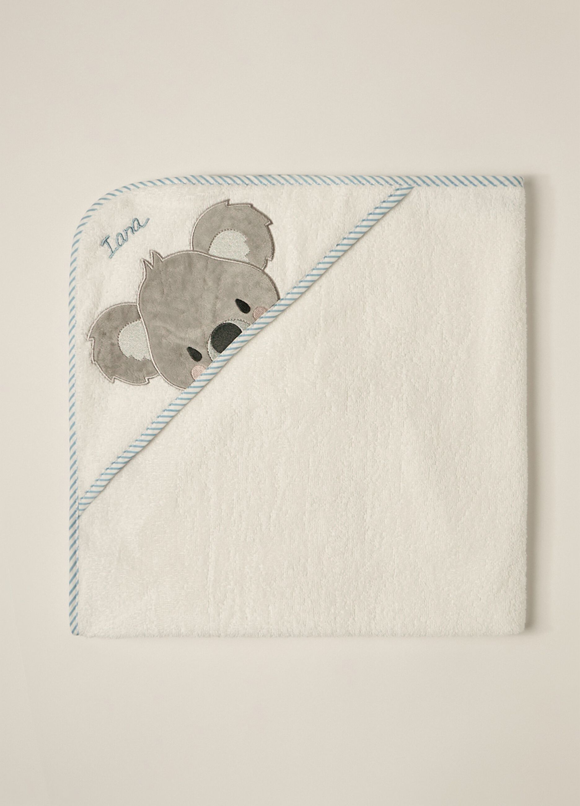 IANA newborn boy towel with corner