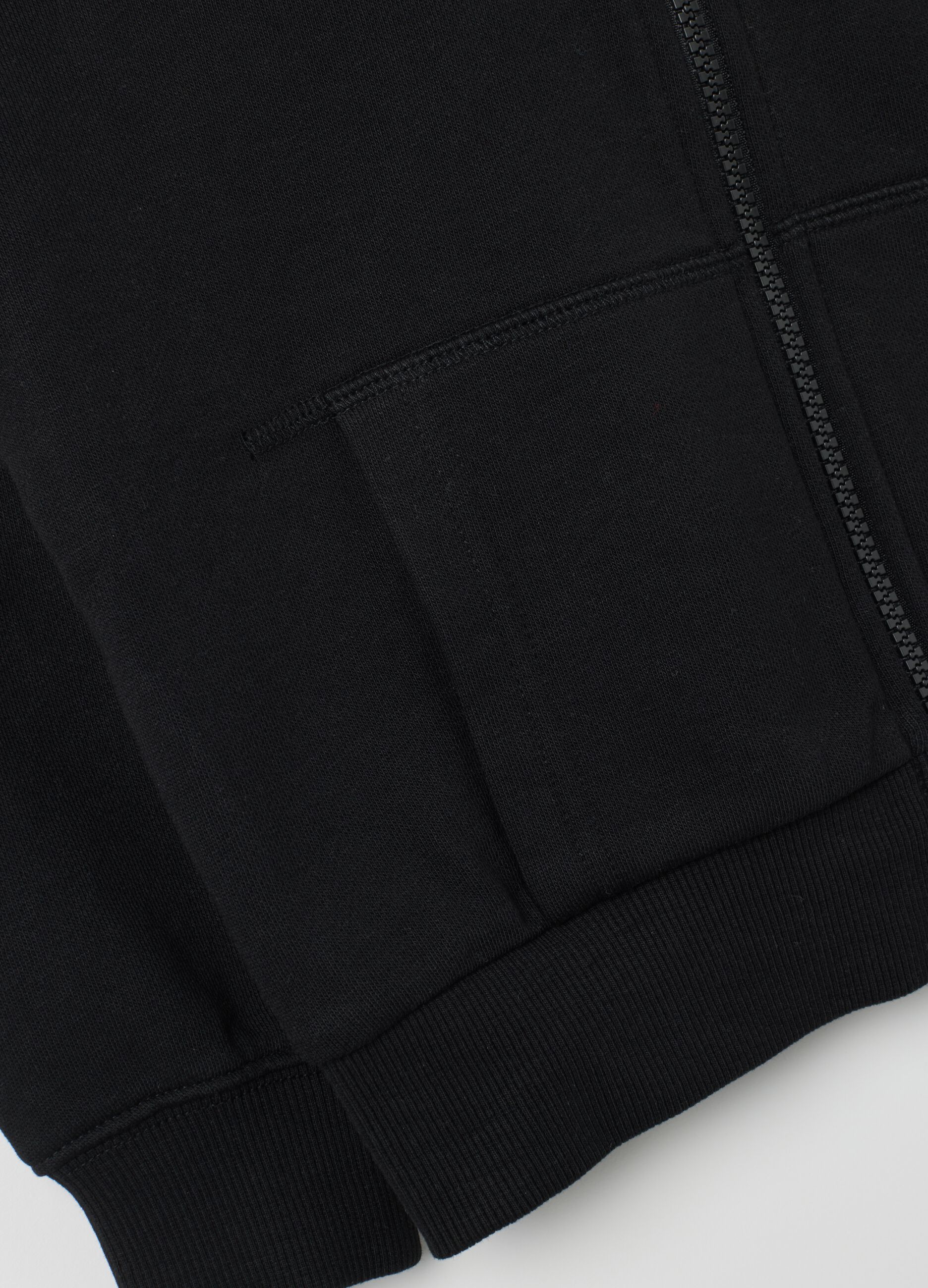 Girls' black pure cotton regular fit sweatshirt