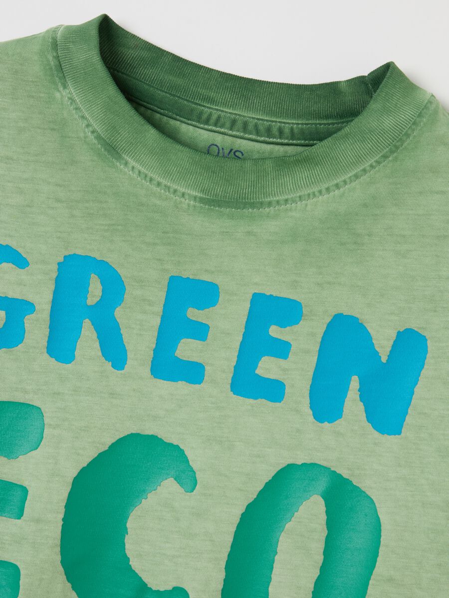 Cotton T-shirt with "Green Eco Travel" print_2