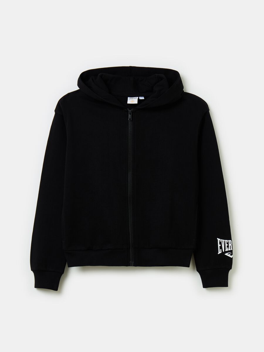Full-zip hoodie with logo print_0