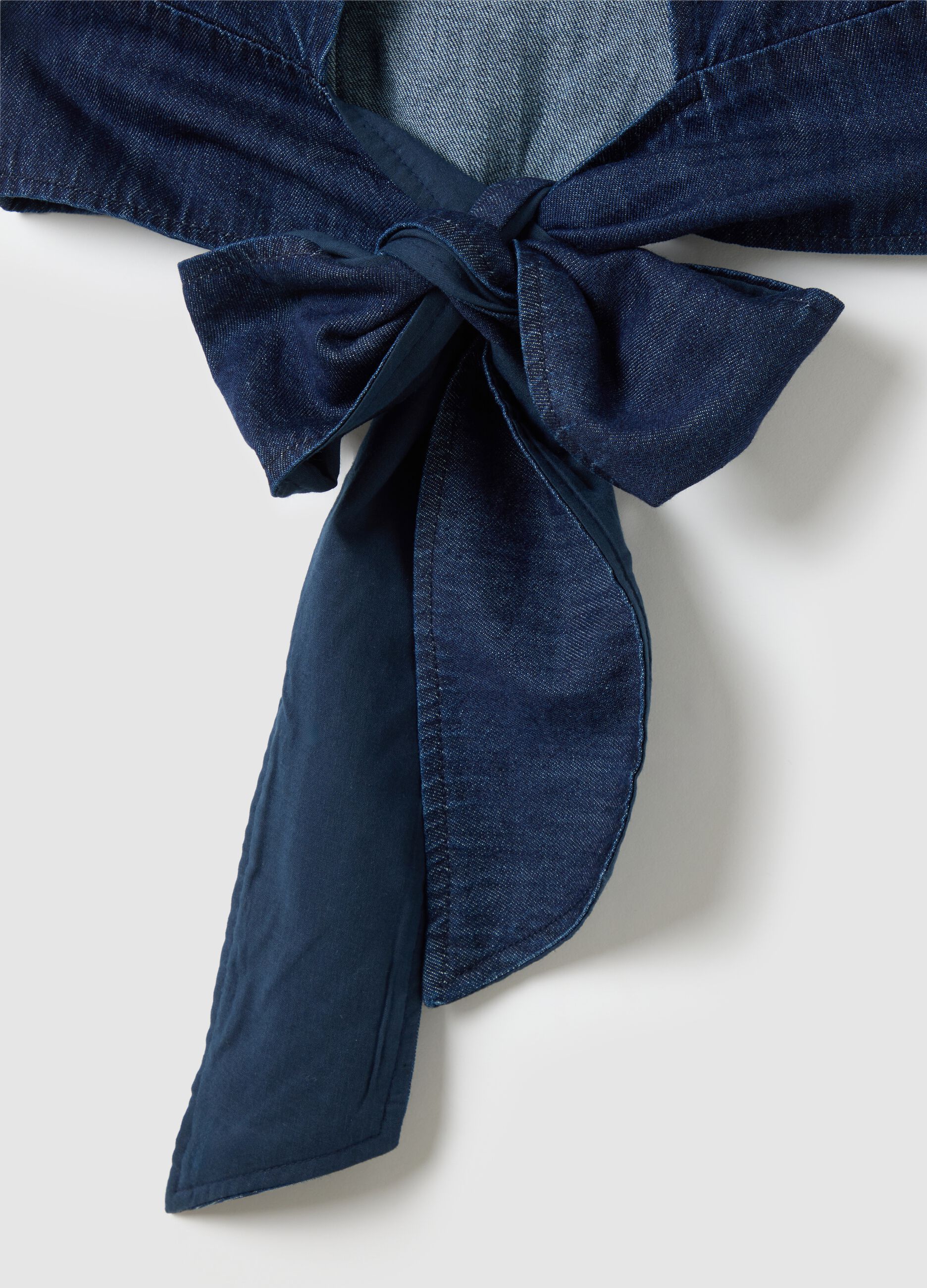 Top da donna in puro cotone denim
