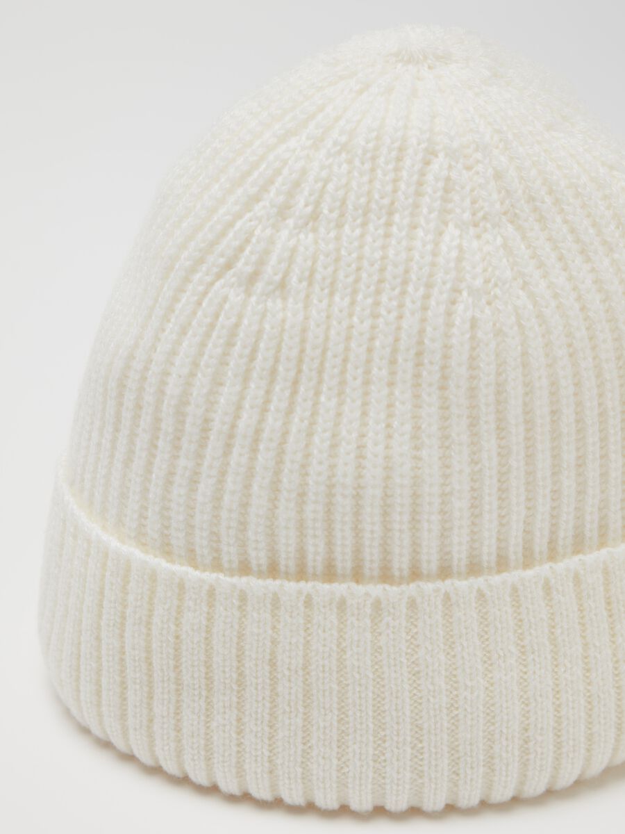 Ribbed hat with turn-up_1