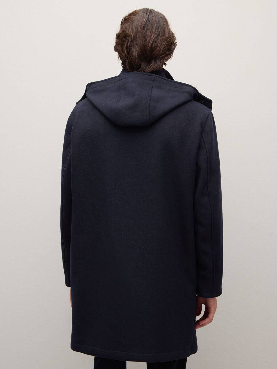 Blue coat with detachable hood regular fit_2
