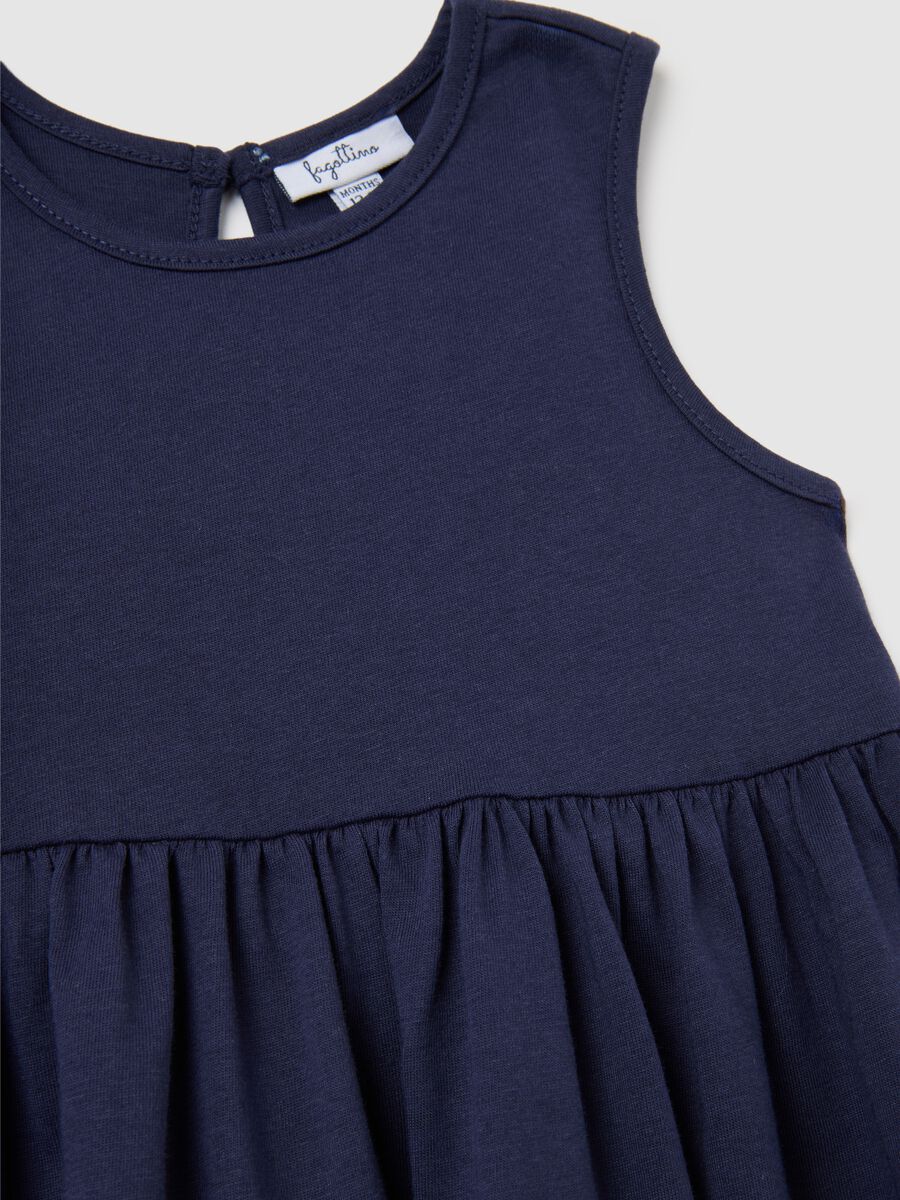 Blue pure cotton girls' dress regular fit_2