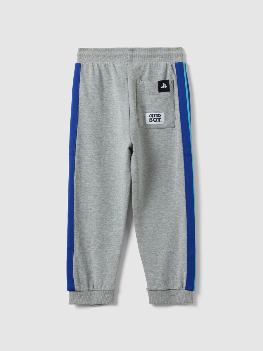 Children's regular fit joggers in pure cotton with multicolor stripes_1