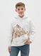 White Hooded Sweatshirt for Boys in Cotton Blend Relaxed Fit_0