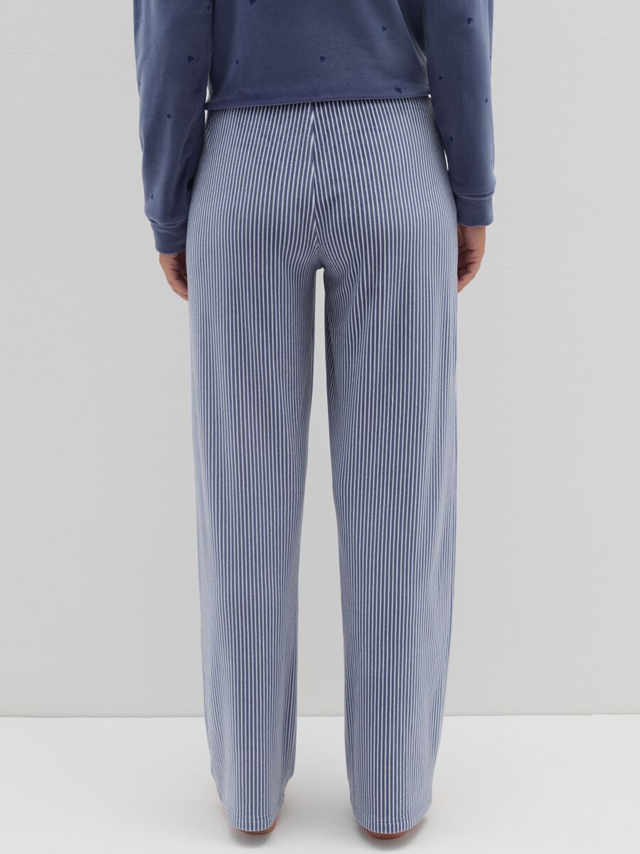 Pantaloni pigiama a righe multicolor con coulisse regolabile_2