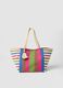 Multicolour beach bag in a cotton and viscose blend_0