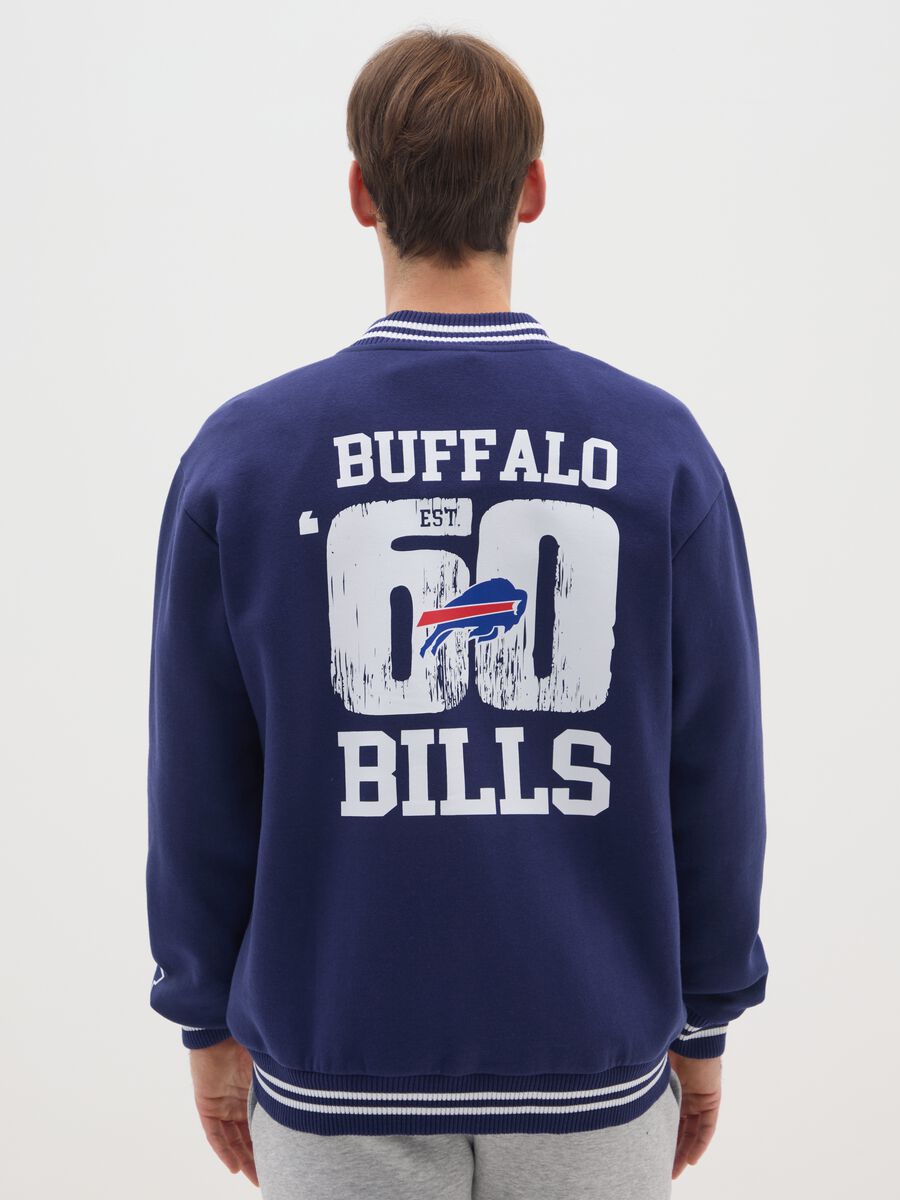 Giubbotto in misto cotone blu regular fit_2