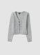 Grey marl stretch wool cardigan, regular fit_0
