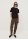 Brown denim baggy-fit jeans in pure cotton with paperbag waist_0