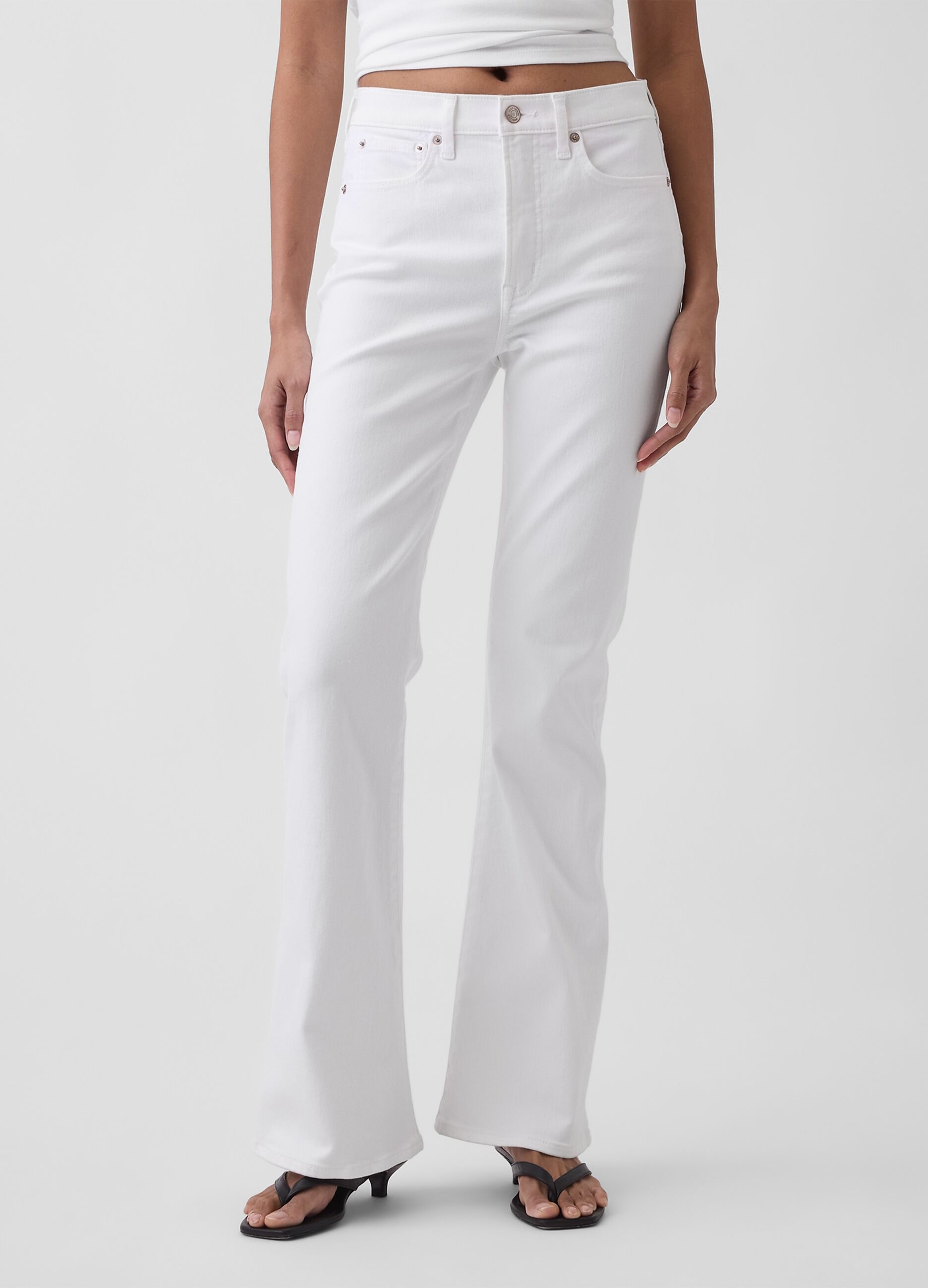 Stretch cotton flared-leg jeans