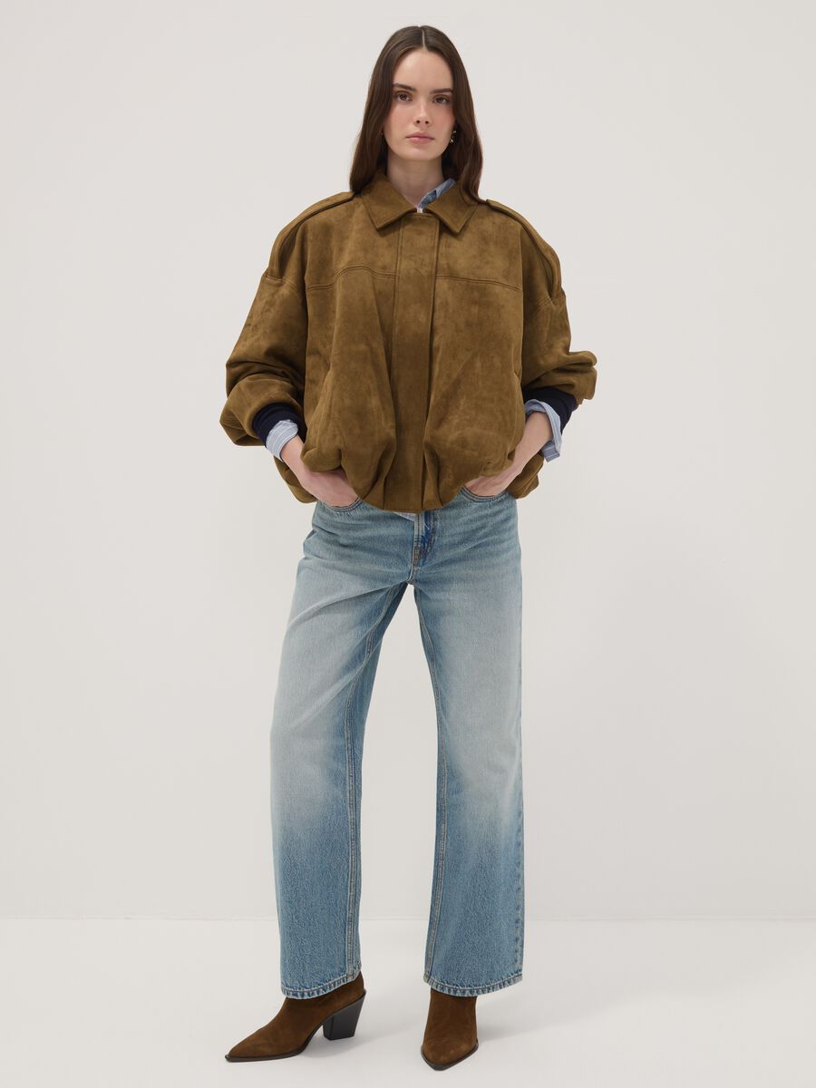 Green stretch-fabric jacket with zip, regular fit_2