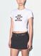White fitted pure cotton T-shirt with Six Seven front print_3