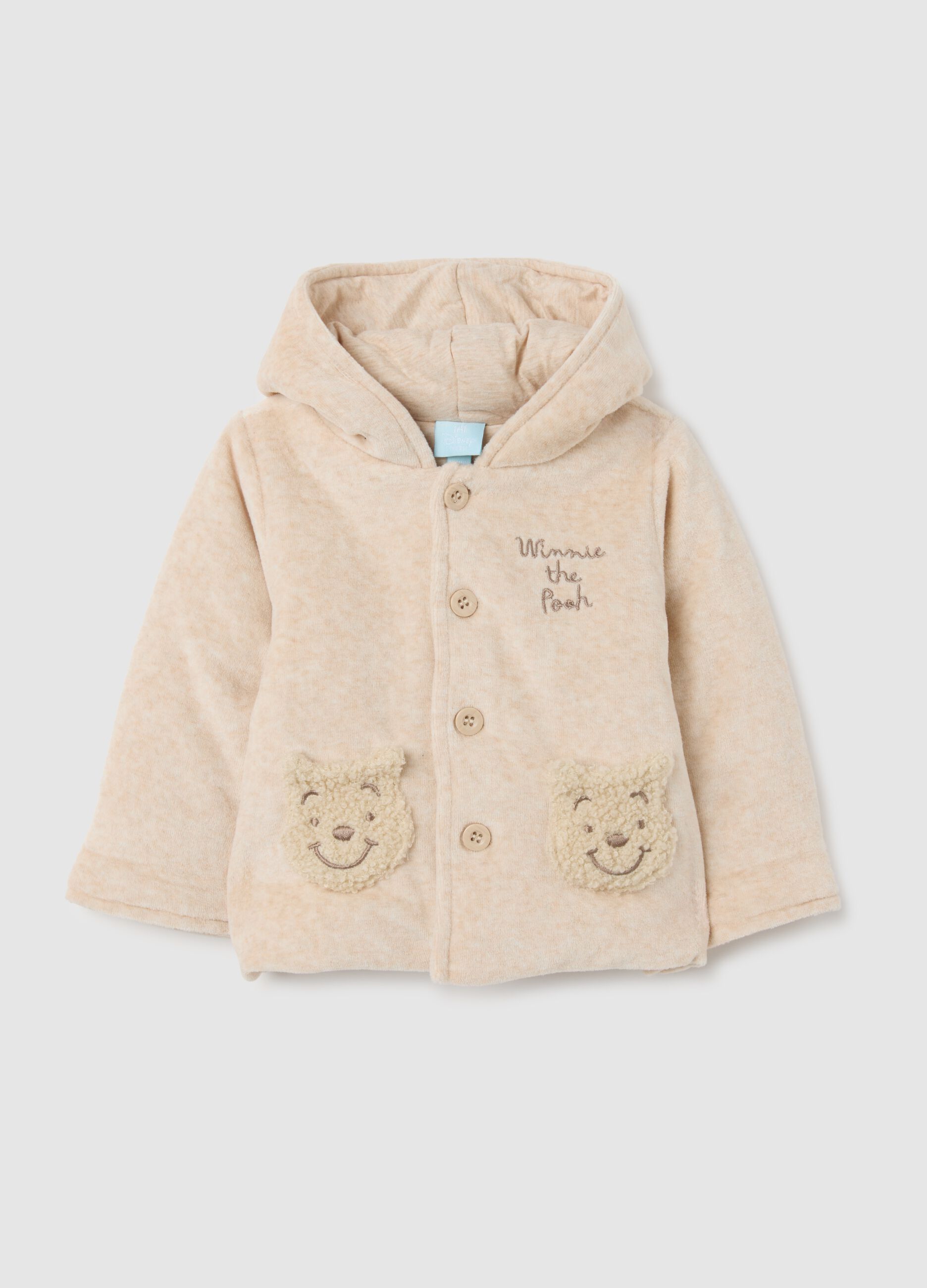 Baby padded jacket in beige cotton blend regular fit