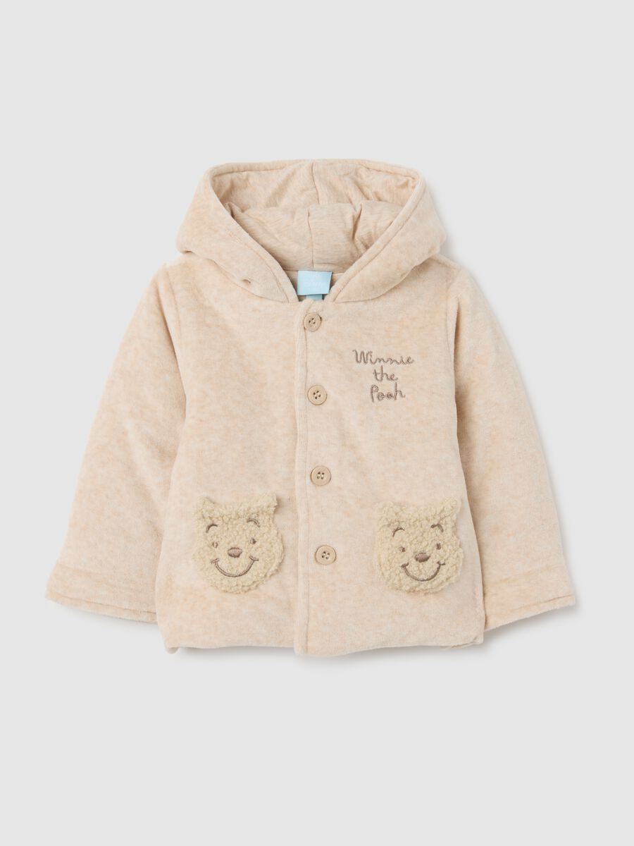 Baby padded jacket in beige cotton blend regular fit_0