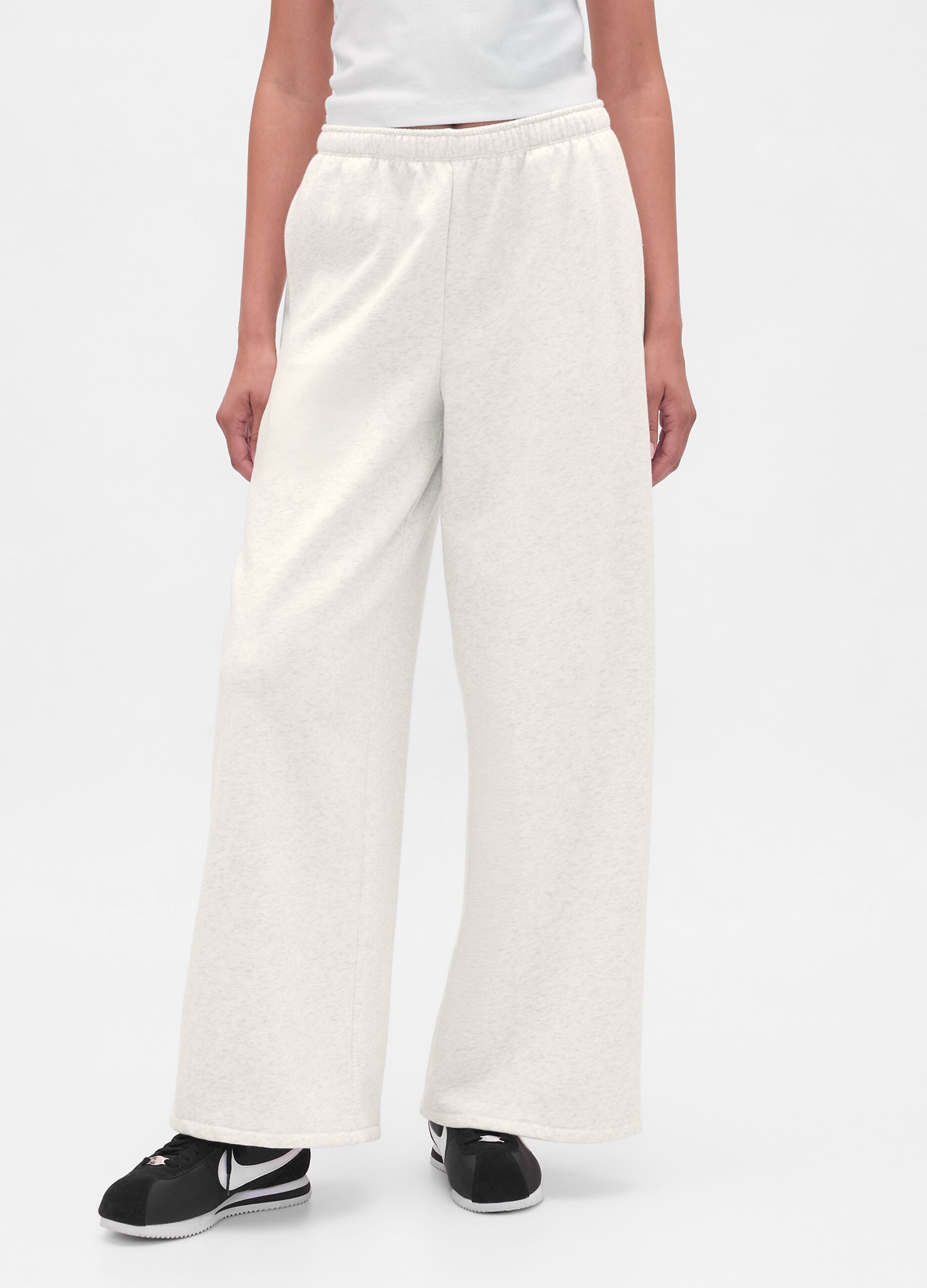 White Cotton Blend Trousers