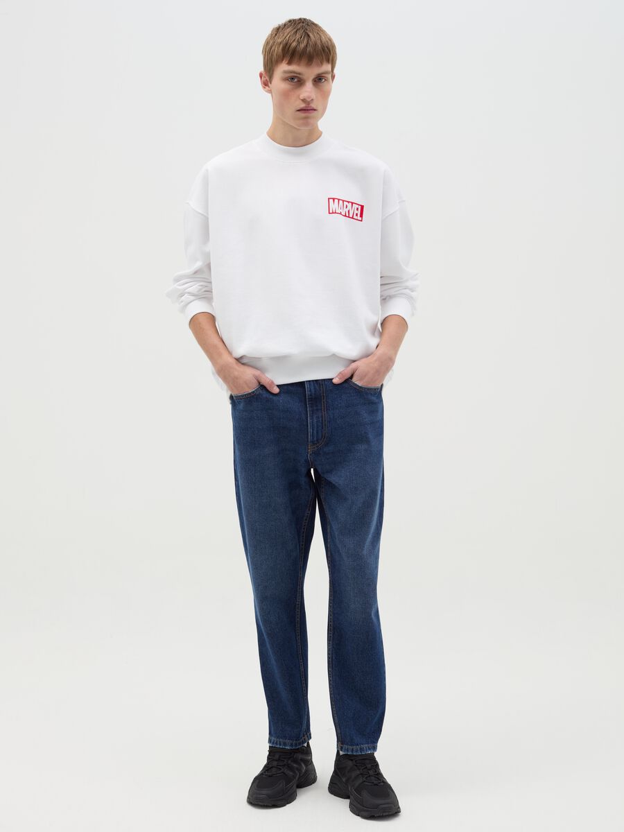 Sweatshirt with Marvel print and round neck_1