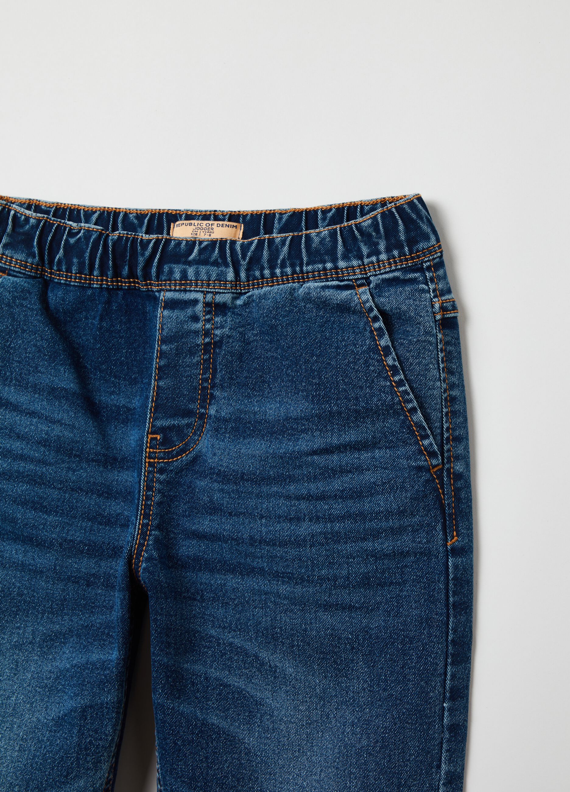Joggers pull on in denim _2