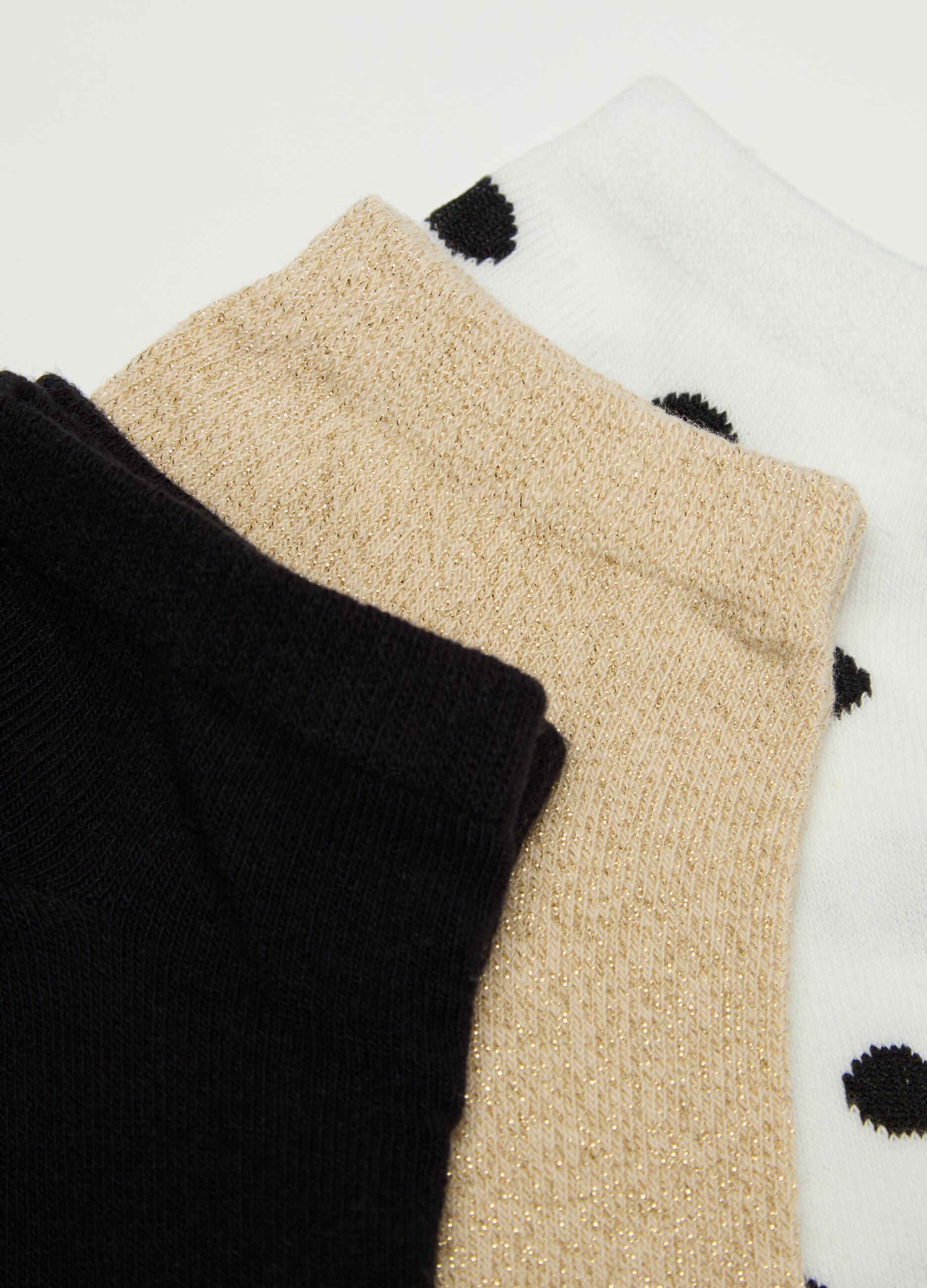 Seven-pair pack sneaker liners with polka dots