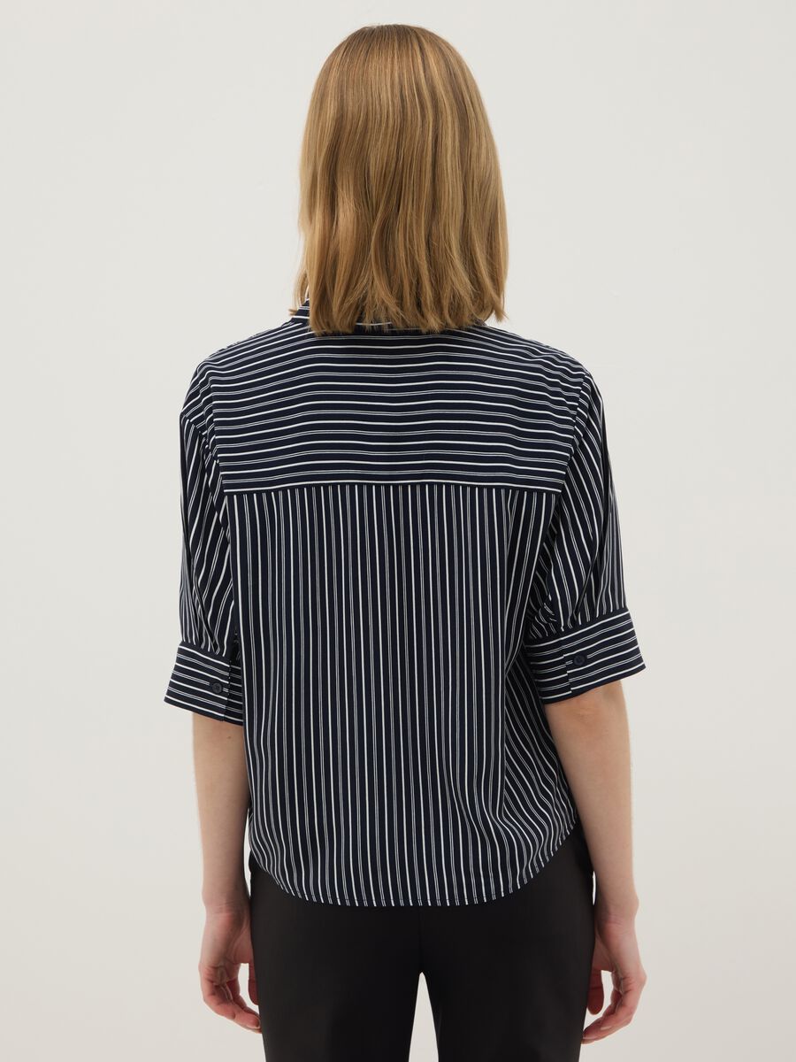 Regular Fit Multi-Colour Striped Pure Viscose Shirt_2