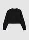 Girls' black regular fit pure cotton sweatshirt_3