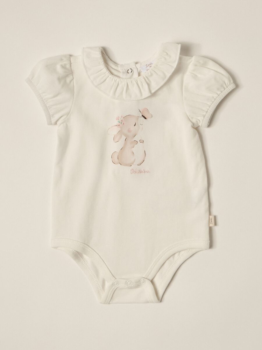 IANA newborn girl stretch cotton jersey bodysuit_0