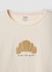 Beige organic cotton pyjamas with raised croissant embroidery_5